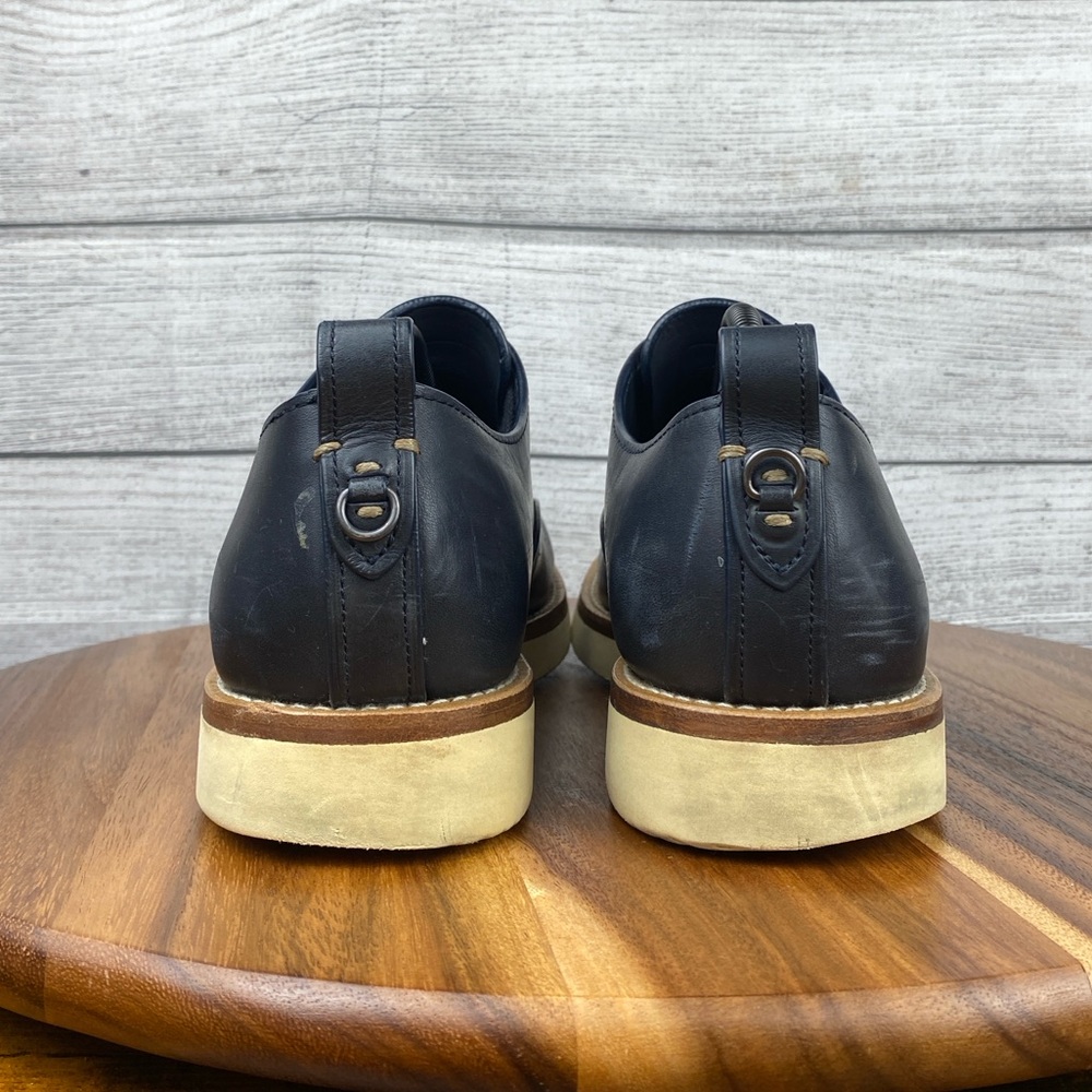 Coach Derby Lace Up Navy Blue Leather Shoes G1671 Men’s Size 10 D / EU 43 - Picture 6 of 12